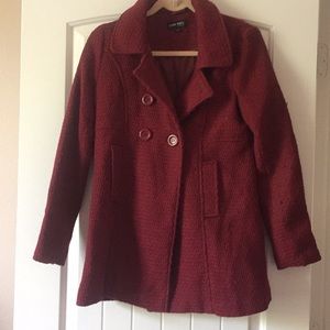 Burgundy pea coat